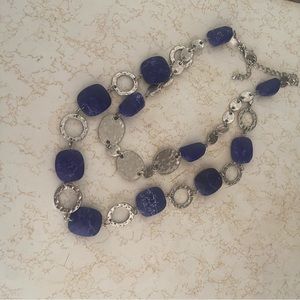 Chico’s silver & blue two tier necklace